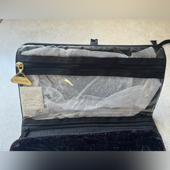 Vintage 1995 Revlon Blue Velvet Jewelry Cosmetic Bag Travel Pouch Case - Picture 6 of 9